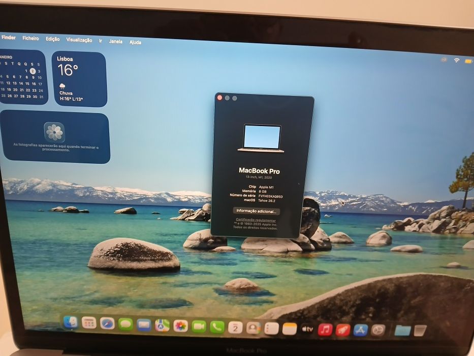 Macbook Pro M1 (2020) SSD 256 e 8Gb de memória com touch bar