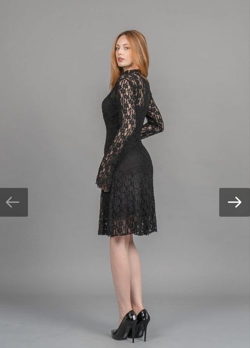 Vestido de renda floral - Preto absoluto