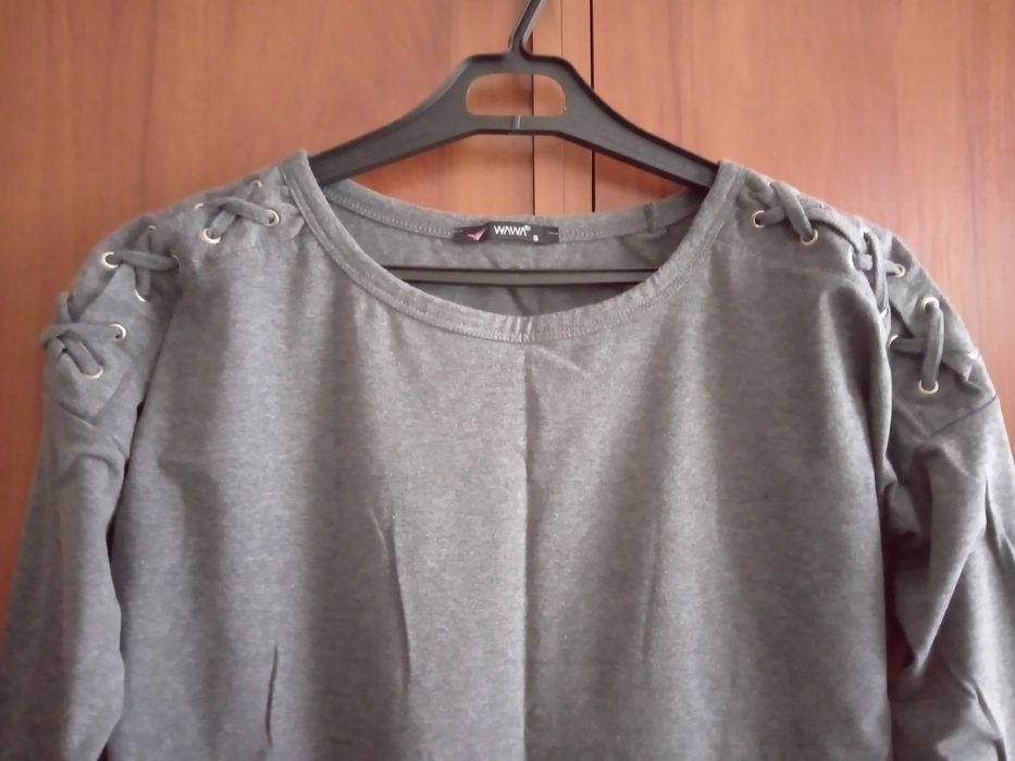 bluzka szara długi rękaw