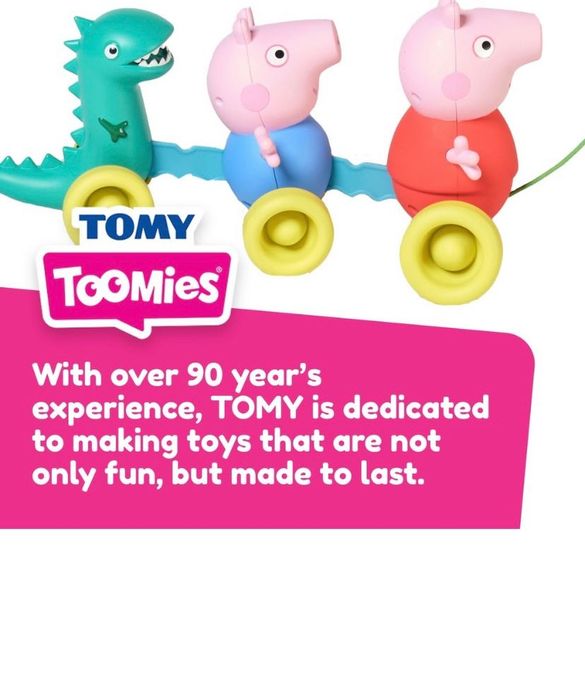Розпродаж! Мелодія музична каталочка на шнурівці Peppa pig пеппа TOMY Toomies Pull Along ЗВУК