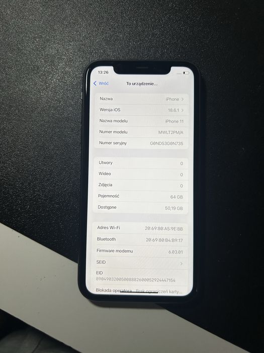 STAN IDEALNY! Iphone 11 64GB 86%kondycji