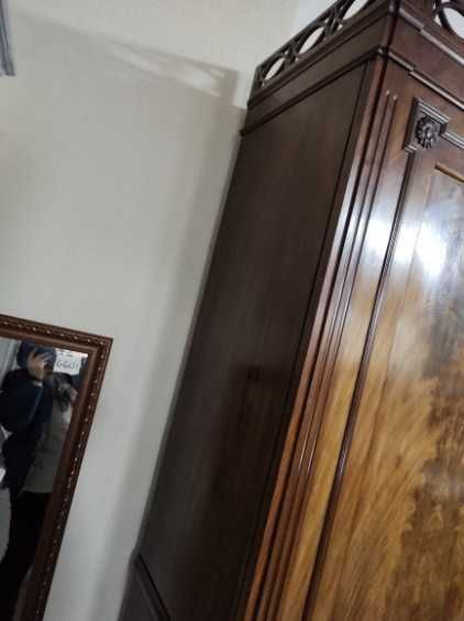 Kredens sekretera Biedermeier antyk drewniany okucia XIX wiek FV DOWÓZ