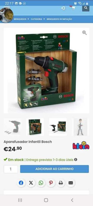 Bancada de Trabalho e Aparafusadora Infantil Bosch