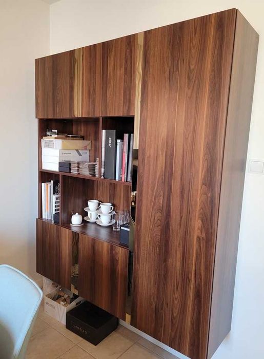 Regał / półka NA ŚCIANĘ ZŁOTE LISTWY dł.155CM orzech