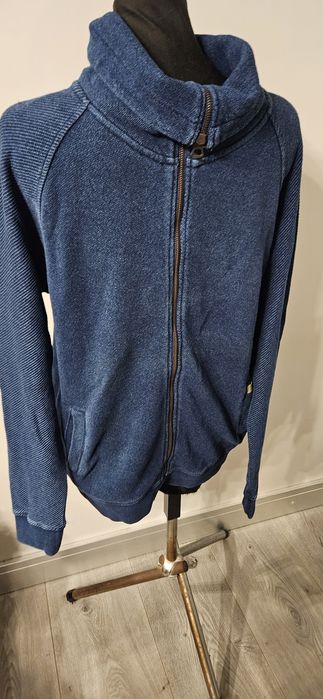Niebieski męski sweter zapinany na zamek r XL