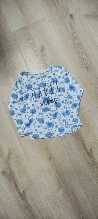 Niebieska koszulka z długim rękawem long sleeve 128 cekiny cool club