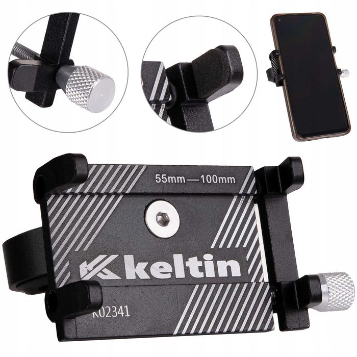 Aluminiowy uchwyt rowerowy G-81 NA TELEFON 55-100MM PŁYNNA REGULACJA