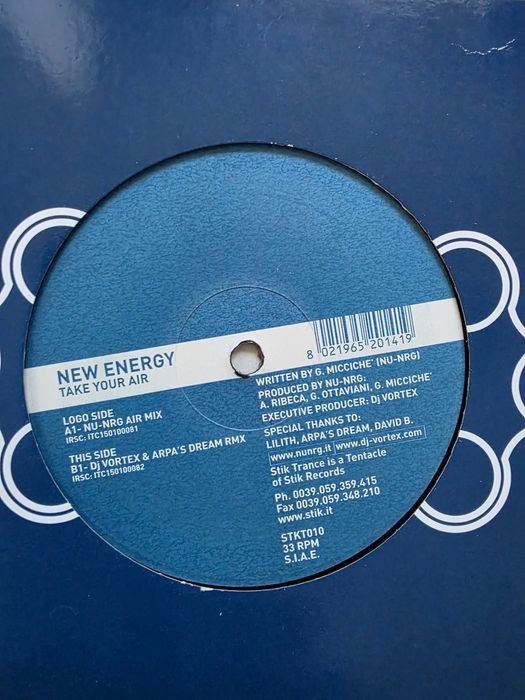 New Energy  (Nu NRG) - Take Your Air  trance winyl