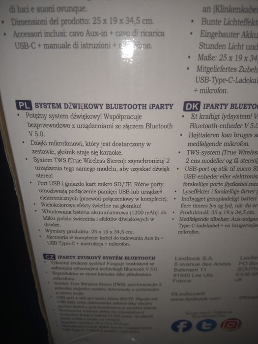 Bezprzewodowy głośnik Bluetooth iParty z mikrofonem