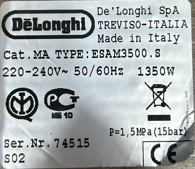 Delonghi Magnifica Cappuccino esam 3500 panel sterowania