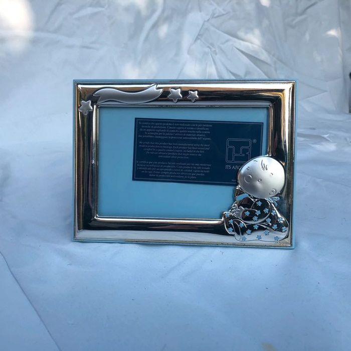 Moldura em prata para bébé