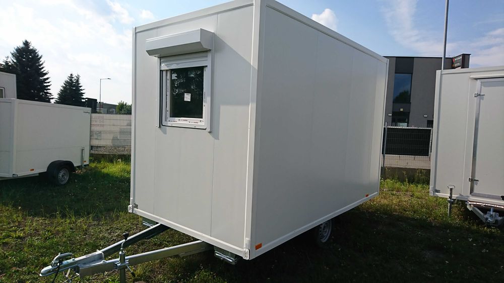 przyczepa SOCJALNA - kontener socjalny- BIURO - 750 kg - ławy + stół -