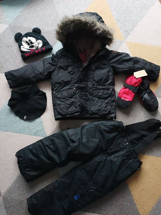 Kombinezon zimowy zestaw kurtka spodnie czapka rękawice kaxs Zara