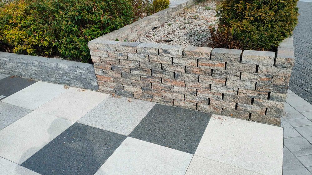 Meble ławki stoliki do samodzielnego montażu cegła bloczek palisada