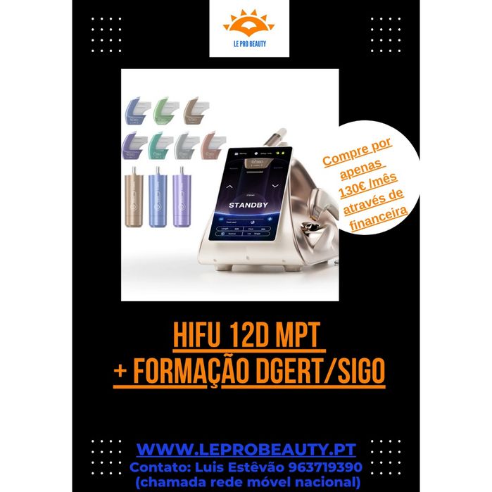 Hifu 12D MPT Portátil + 1 ano garantia + Curso Dgert