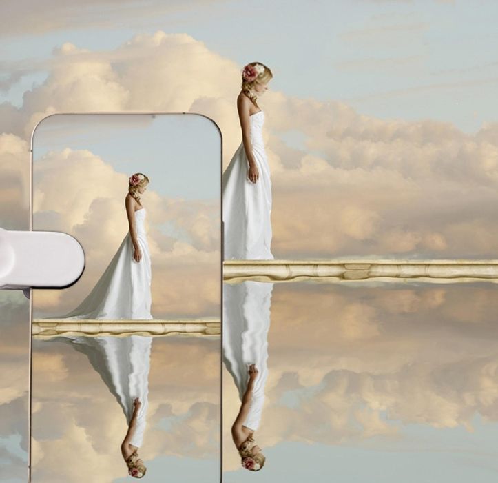 Clip de reflexão do espelho da câmera do telefone verticalmente