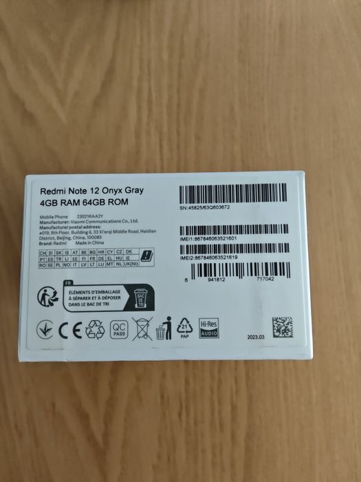 Redmi note 12 onyks gray