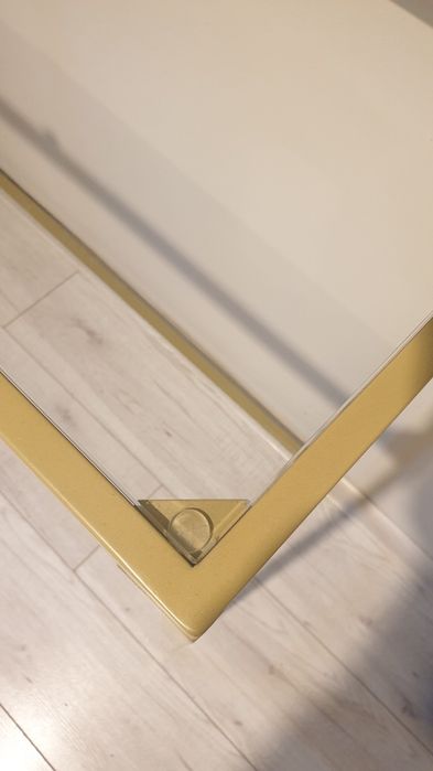 Złota konsola stolik szklany T.K Maxx Hampton hit wyprzedaż glamour