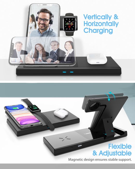 Carregador sem fio 3 em 1