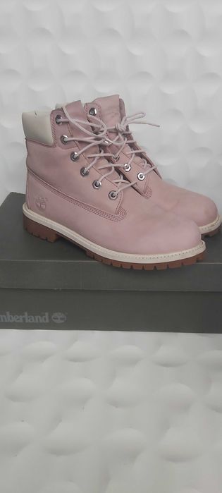 Uzywane botki trapery TIMBERLAND różowe 39.5 skórzabe