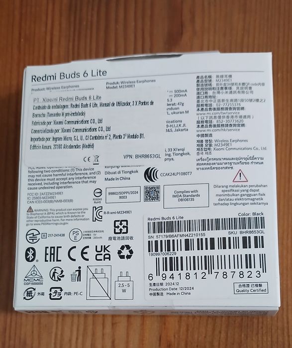 Xiaomi Redmi Buds 6 Lite - Novos e selados
