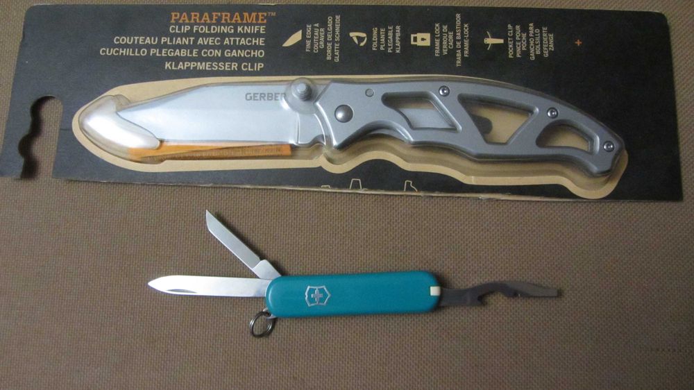Victorinox Rover лезо  Emergency-blade(вкорочене) & Gerber Paraframe.