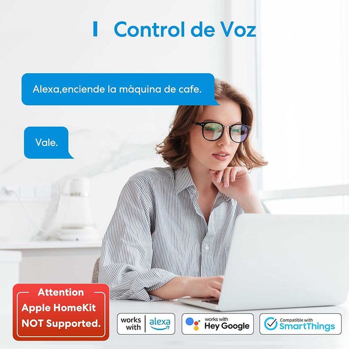 NEW! 2-Outlet Smart Plug Kit Compatible with Alexa and Google Home – Power Consumption Monitoring, 16A, 2.4GHz64752099427202123