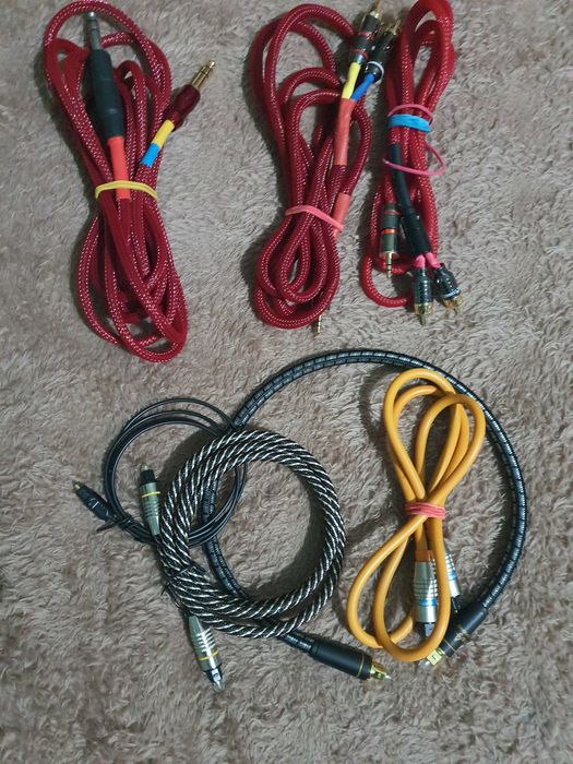 Міжблочні кабелі 2RCA-2RCA,  3,5Jack,оптичні