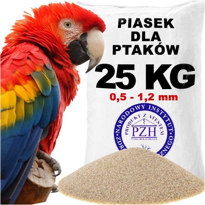 Piasek żwirek dla ptaków papug kanarków do woliery klatki 0,5-1,2 mm