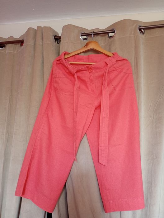 M&S Spodnie lniane kuloty ,lato upał,urlop,size 12