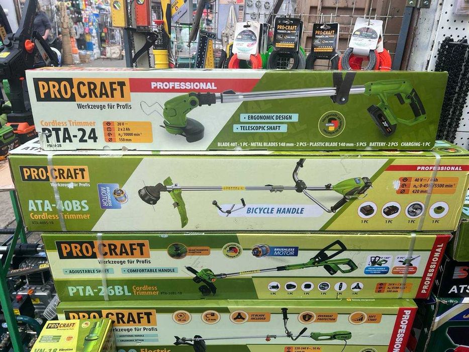 Акумуляторна коса PROCRAFT PTA-24 + 2 акумулятори в комплекті