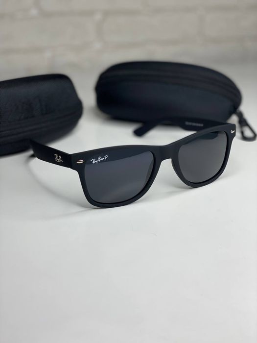 Сонцезахисні окуляри Ray Ban 2140 чоловічі Polarized UV400 чорні коричневі окуляри від сонця для водіння класичні зручні