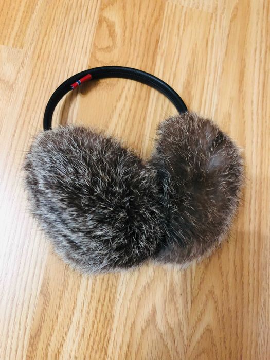 Теплі хутряні навушники з кролика