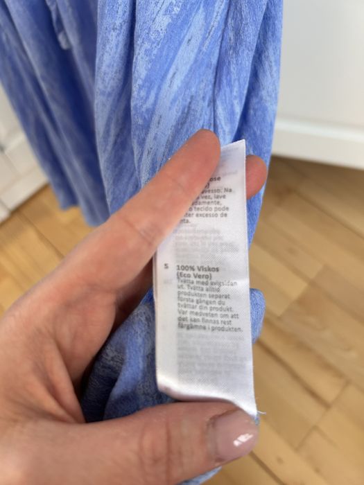 Soft Rebels sukienka niebieska XS 34 kieszenie pufki