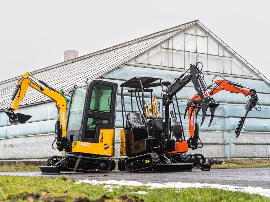 Green River GR12  Nowa Minikoparka 1200KG 1,2T z Kabiną lub bez 3 lata gwarancji osprzęt