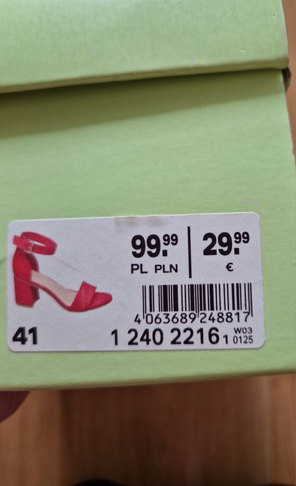 Graceland buty na obcasie czerwone