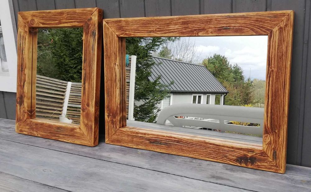 Lustro na wymiar w ramie drewnianej