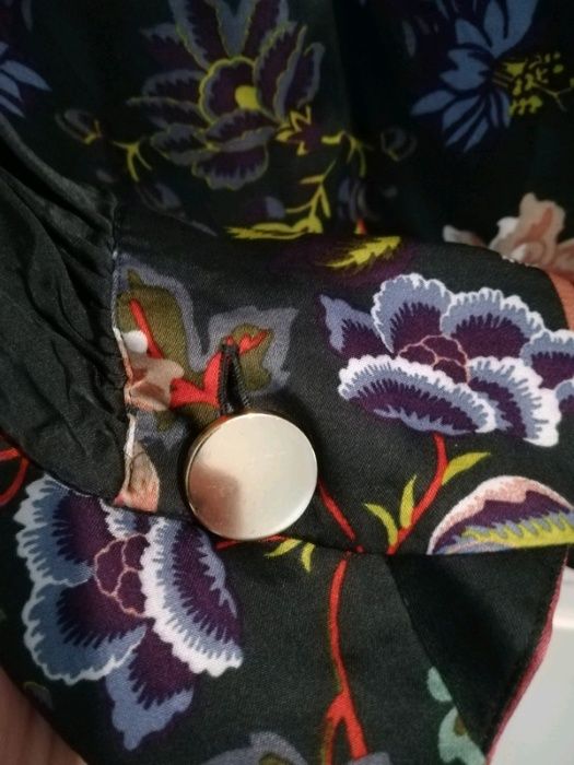 Satynowa bluzka Massimo Dutti 38 w kwiaty orientalna