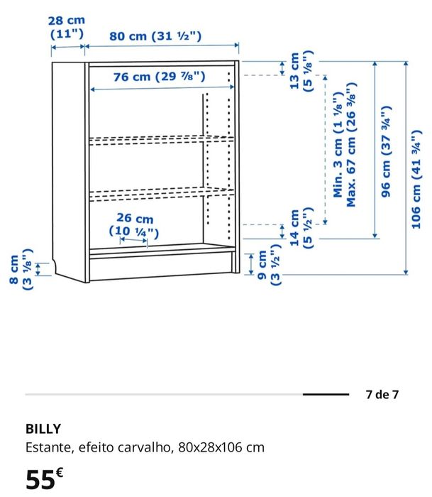 Estante IKEA BILLY – efeito carvalho (quase nova)