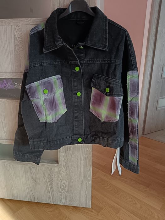 Kurtka jeansowa s/M print motyl