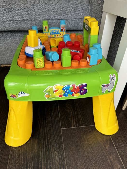 Mesa de Actividade de Construção Molto Blocks+Caixa de Blocos