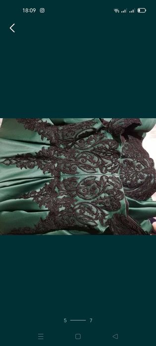 Сукня  граф зелена атласна випускна вечірня платье свадебно