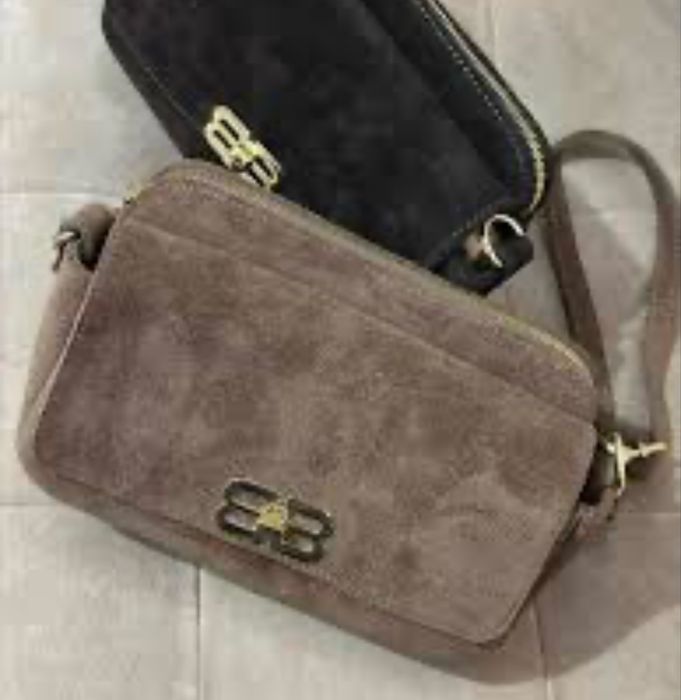 Сумка крос боді замшева руда рижа хакі зелена  Замшевая сумка