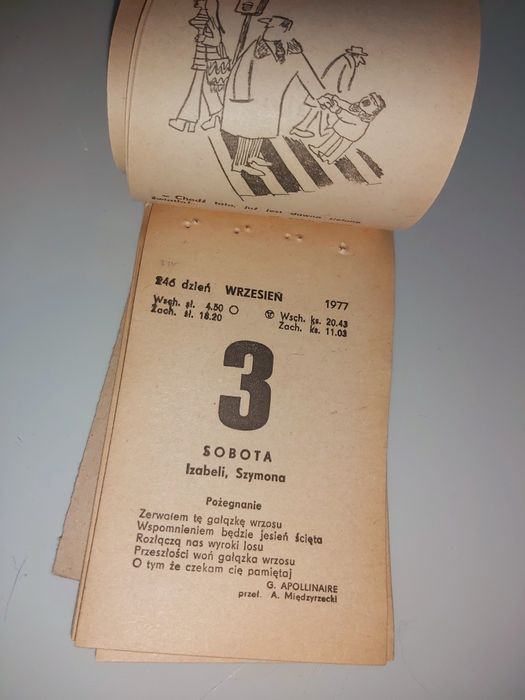 Kartka z kalendarza 1977