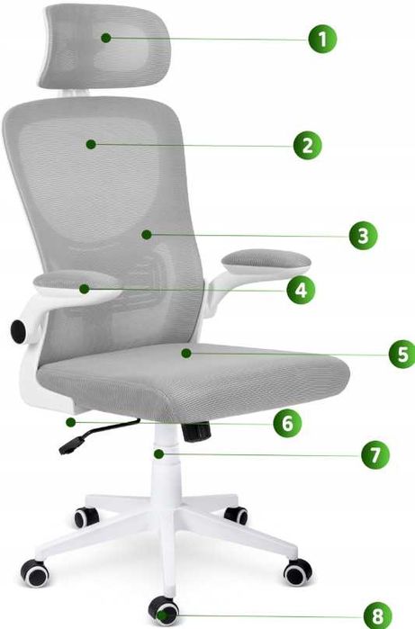 NOWY Fotel Biurowy Obrotowy Ergonomiczny Krzesło Obrotowe Mikrosiatka