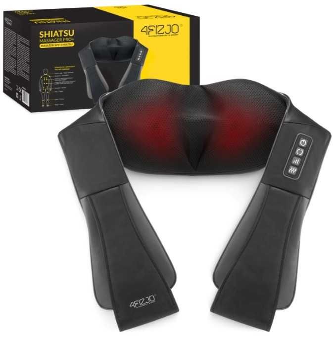 Masażer Pas masujący kark ramiona plecy shiatsu PRO+ 4FIZJO ORGINAŁ !! Szary
