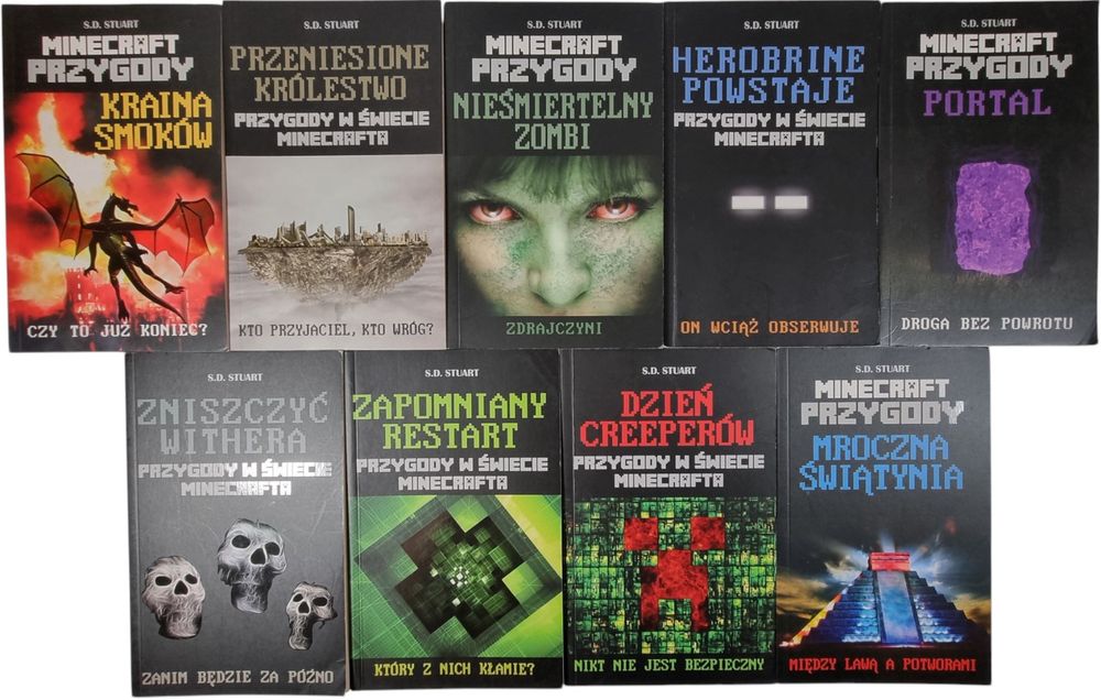 Minecraft Przygody / zestaw 9 książek / S.D. Stuart