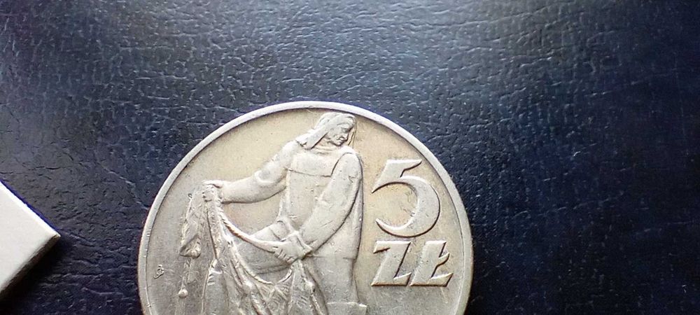 Stare monety Medal 5 zł 1958 Rybak PRL rzadka Piękna