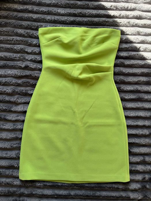 Vestido curto verde estilo bandage tomara que caia feminino Dress