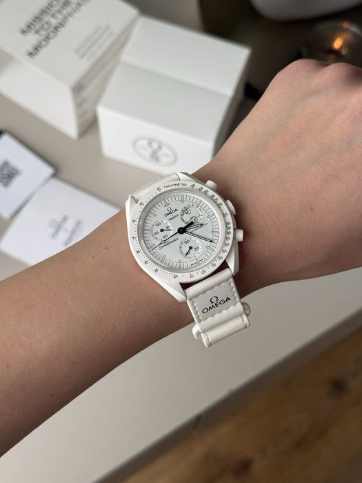 Наручний годинник Swatch x Omega Bioceramic швейцарський на подарунок